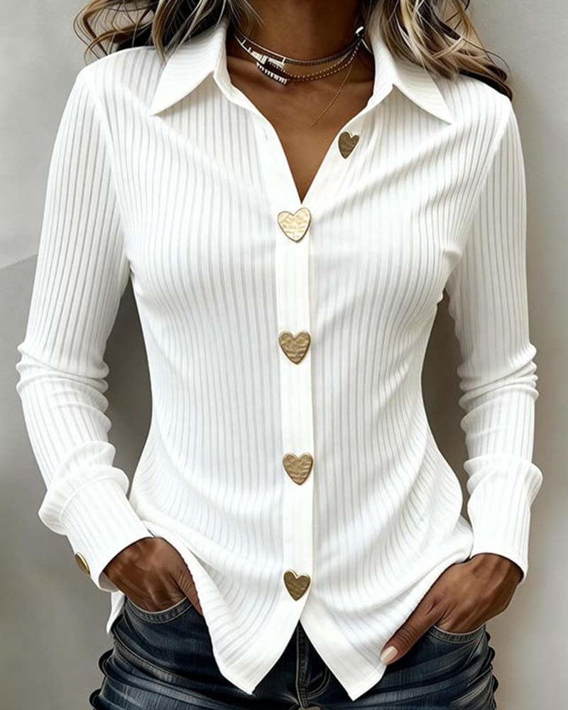 OLIVIA™ | Heart Shaped Button-Up Shirt