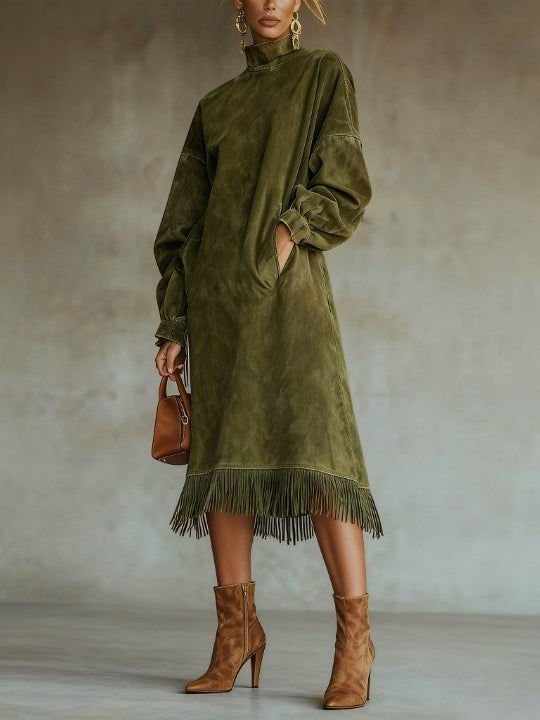 AURORA™ | Suede Fringe Dress