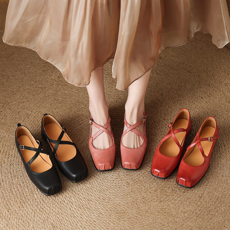 ELENA™ | Elegant Leather Mary Janes