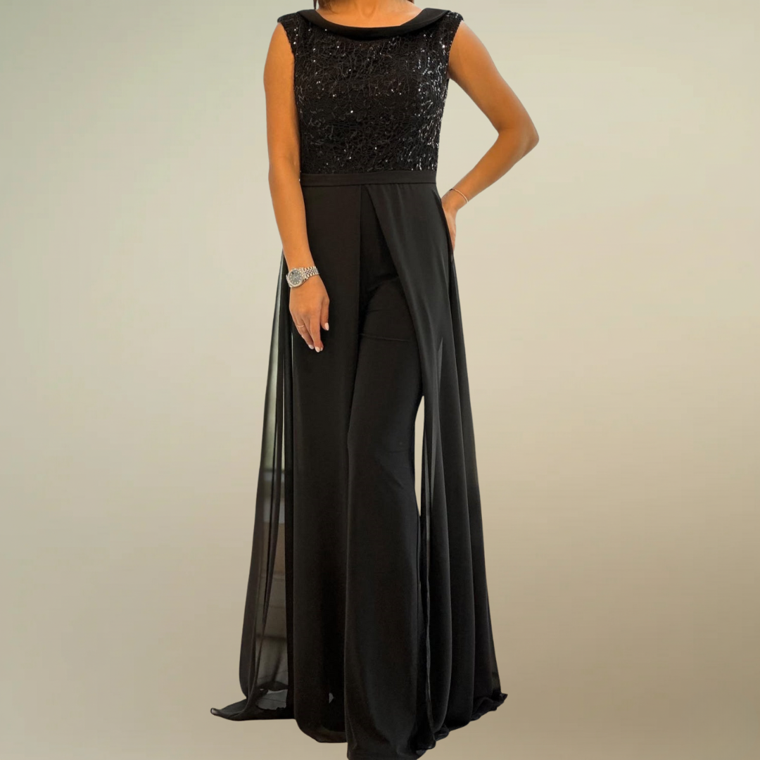 FONTELLA™ | Textured Tulle Jumpsuit